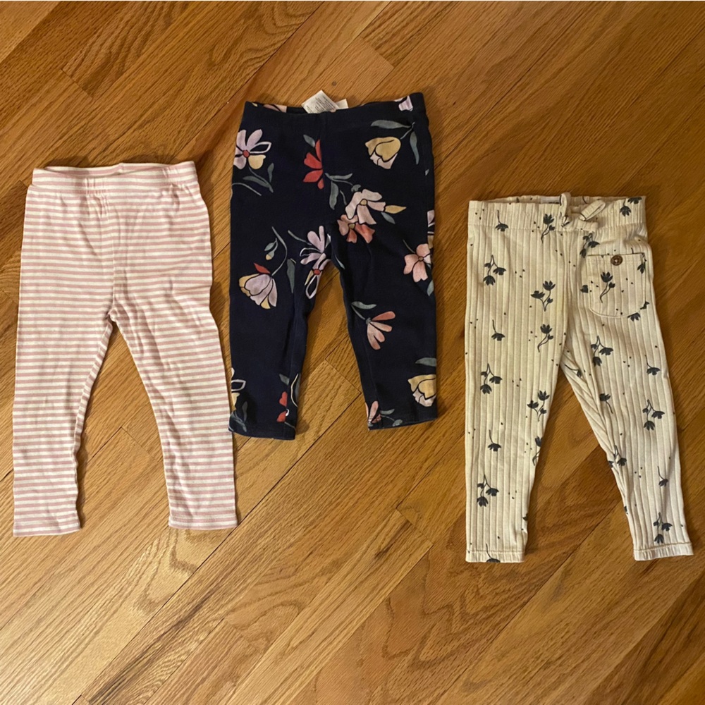 Adorable patterned set of 3 leggings (18m)